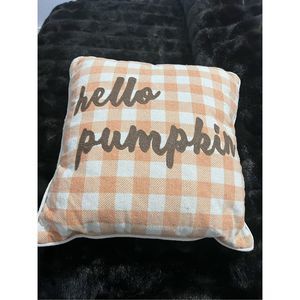 Allen + Roth Hello pumpkin Fall pillow 20-in x 20- Indoor Decorative Pillow